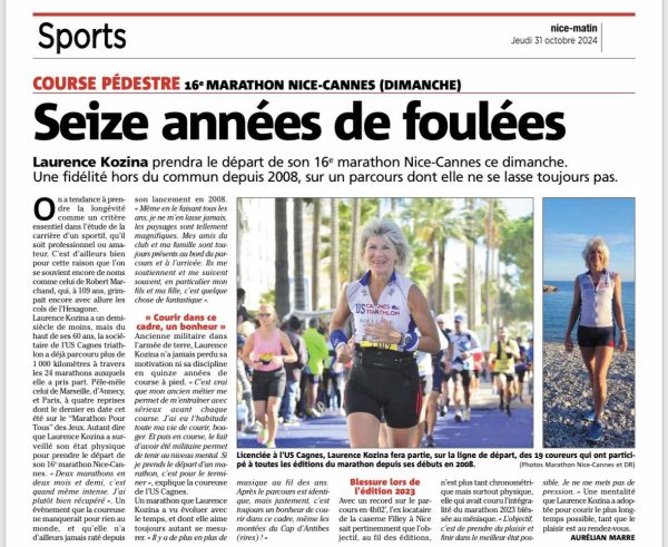 Marathon Nice-Cannes 2024 Laurence Kozina